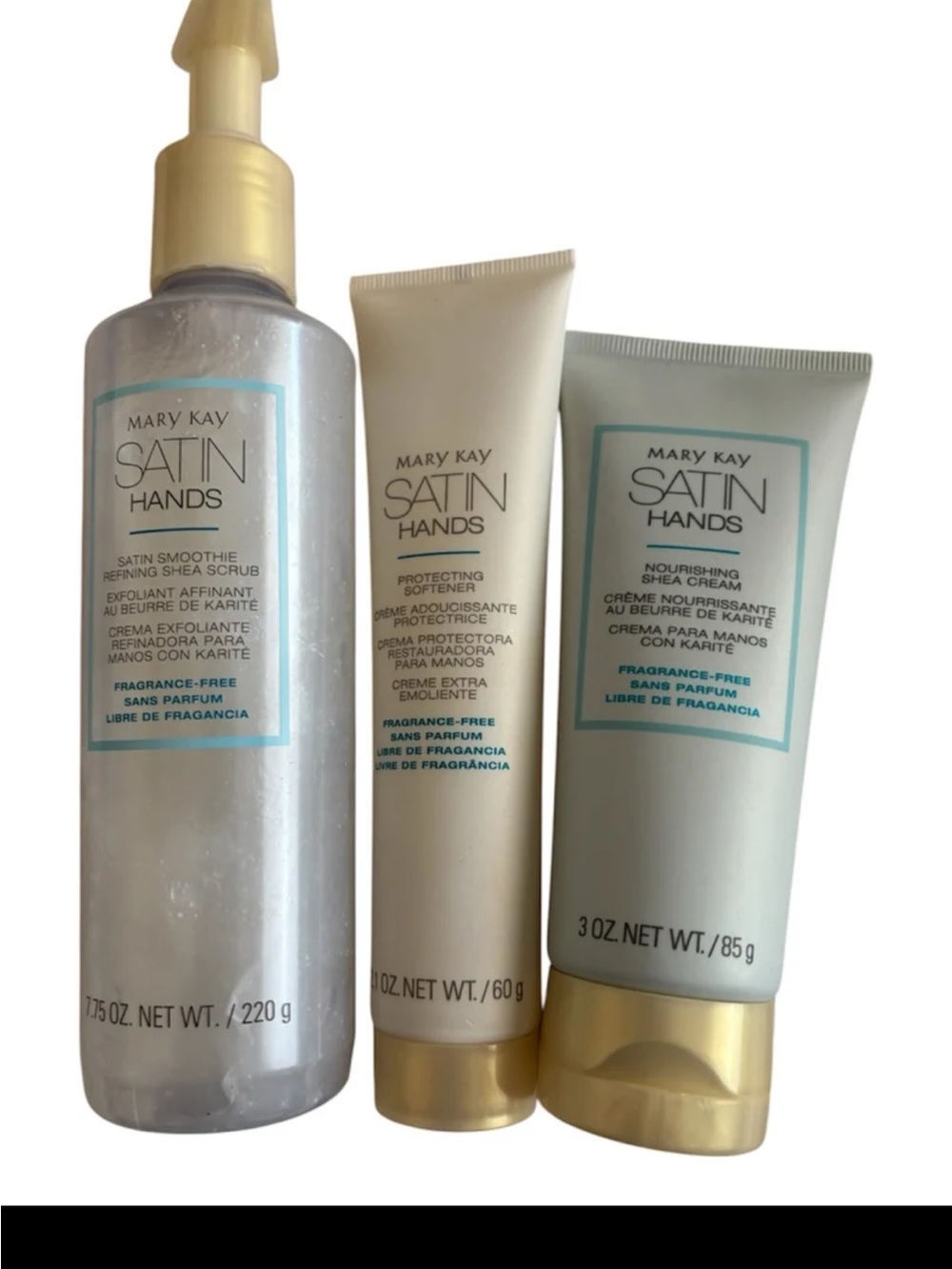 Mary Kay Satin Hands Pampering Set - White & Gold